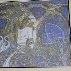 Chinese Handmade Silk Embroidery Art / Su Xiu / needle work / hand stitched / silk thread / silk fabric / no glue / no paint / matted / 12&quot;