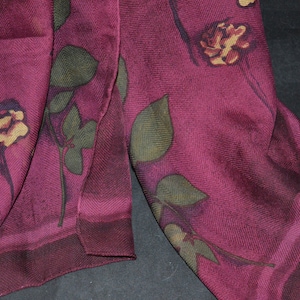 Purple scarf / sheer / subtle floral pattern / 56&quot; x 10&quot; / Good condition