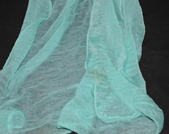 Turquoise scarf / scarf / blue / 68" x 20" / Good condition