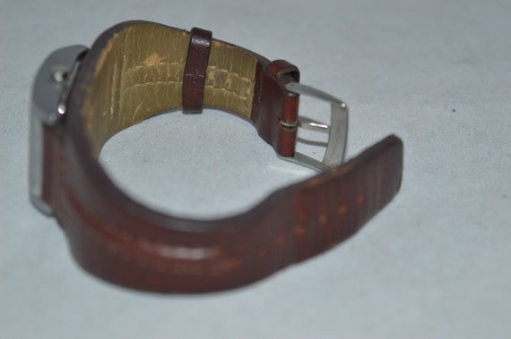 Silver / Brown Leather Band 