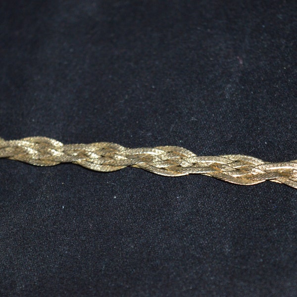 Braided gold chain bracelet / 14KP / 6 Grams / 7 inches long / gold bracelet / 14K gold bracelet / 14K gold / chain bracelet / jewelry