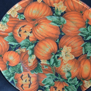 Pumpkin decoupage plate / 10" diameter / handwash / pumpkin / plate / Halloween / decoupage / fall / serving dish