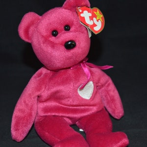 TY Beanie Baby / Valentina / Bear / 7&quot; x 4&quot; / TY / Beanie Baby / stuffed animal / TY bear / Valentine&#39;s Day / pink / heart / toy