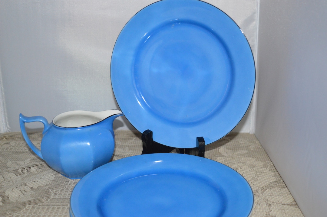 Z.S. & Co. / Bavarian China / Blue / Plates / Creamer / 7 Diameter