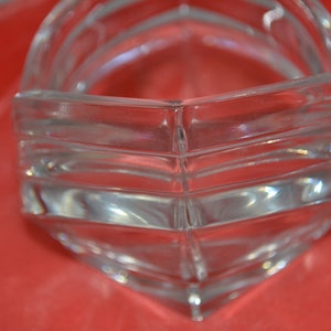 Clear glass / Mikasa / art deco / bowl / dramatic lines / made in Germany / Germany / glass / clear / modern / art / modern art / glass art image 4