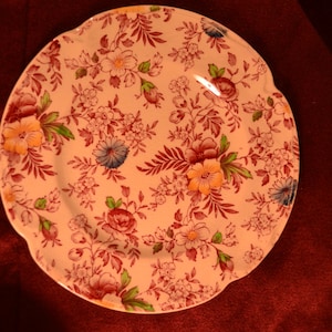 Old English Chintz / dessert plates  / England / Chintz / English chintz / pink multi-color / Johnson Brothers / English / pink / plates