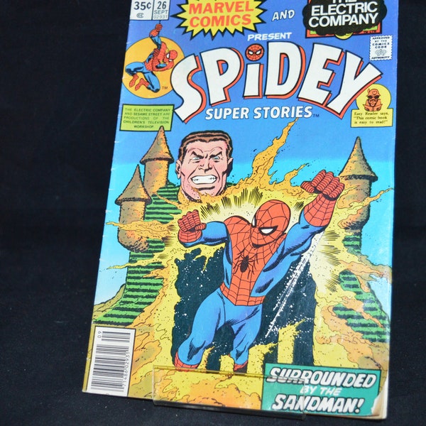 Spidey / Super Stories / Sandman / Marvel Comics / The Electric Company / Volume 1 / 26 / Sept 1977 / Surrounded by the Sandman / Marvel