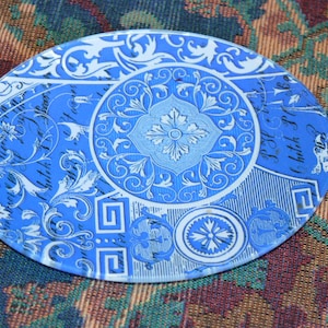 Kobaltblau / Weiß / Seifenschale / Auffangschale / Glasschale / ovale Form / 15 x 15 cm / guter Zustand / blau / Schale / zart