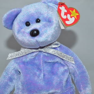 TY Beanie Baby / Bear / Clubby II / collectible / 1999 / Tag attached / 8&quot; x 4&quot; / Beanie / TY Beanie / Beanie Baby / purple / stuffed animal