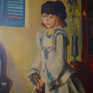 Lady Jean / George Bellows / ingelijst / meisje / jurk / blauw / wit / geel / George Bellows print / print balg / kunst / ingelijste kunst