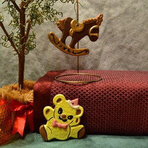 Ceramic ornaments / Rocking Horse / White Bear / ornaments / horse / bear / white / rocking / ceramic / tree ornaments / Christmas ornaments