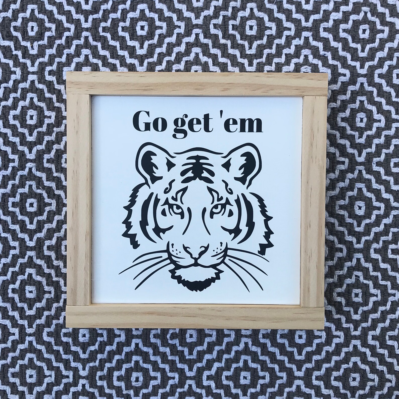 Go get em tiger 9 painted wood sign Etsy