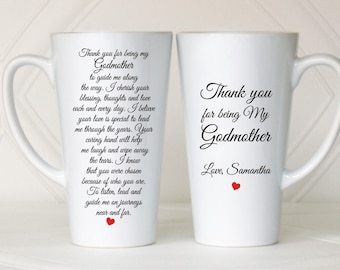 Godmother gift, Godparents gift, Christening gift, Baptism gift, Gift for Godmother, Gift from godchild, Baptism mug, Thank you baptism gift