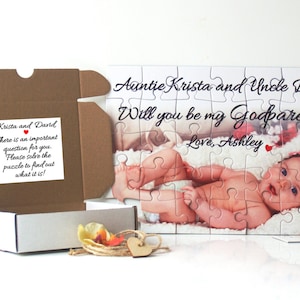 Will you be my Godparents puzzle, Will you be my Godmother, Will you be my Godfather, Godparents invitation, Godparents proposal