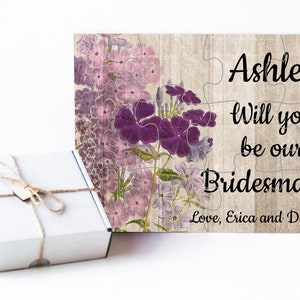 Bridesmaid puzzle, Flower Girl puzzle, Flower Girl proposal, Bridesmaid proposal, Maid of Honor puzzle, Maid of Honour puzzle, Rustic Puzzle