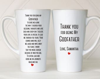 Godfather gift, Godparents gift, Christening gift, Baptism gift, Gift for Godfather, Gift from godchild, Baptism mug, Thank you baptism gift