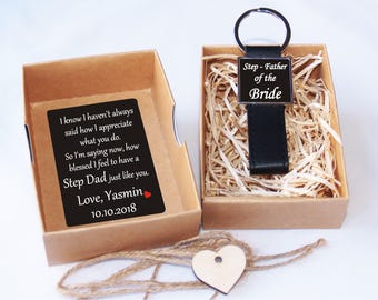 Step father of the bride gift, Step father gift, Step dad gift, Step dad wedding gift, Father's day gift, Step dad keychain, step father