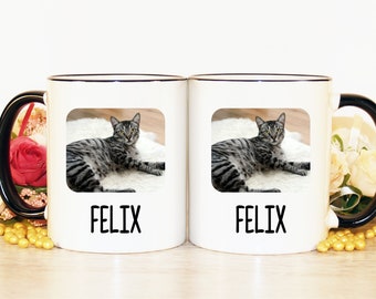 Personalized cat mug, Custom cat mug, Cat coffee mug, Cat mom mug, Gift for cat lover, Cat gifts, Pet mug, Cat cup, Cat photo mug