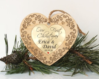 Personalized Our first Christmas ornament, Newlyweds ornament, Wedding ornament, Newlywed Christmas ornament, Mr and Mrs ornament