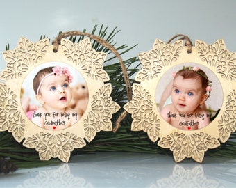 Thank you for being my Godparents gift, Godmother Godfather Christmas ornament