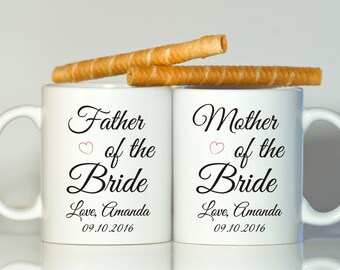 Parents of the bride gift, Parents of the bride mugs, Father of the bride gift, Mother of the bride gift, Gift from bride, Wedding gift
