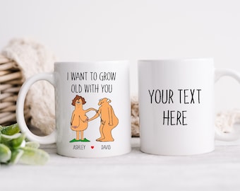 I want to grow old with you mug, Wife Husband gift, Parents anniversary gift, Grandparents mug, Gift for him her, Growing old together