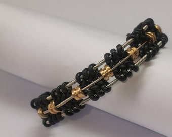 Ready Made Guitar String Bracelet Jewellery Recycled Musician Gift 20cm (RM120)