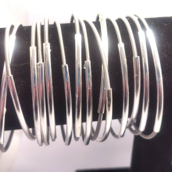 Bass Guitar String Stackable Bangle Set