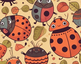 Kawaii Marienkäfer Hintergrund 2