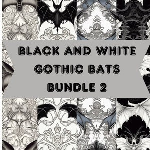 Black and White Gothic Bats Bundle 2
