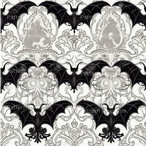 Black and Silver Gothic Bats 6