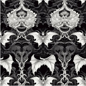 Black and Silver Gothic Bats 8