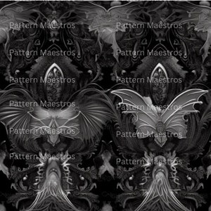 Black and Silver Gothic Bats 1