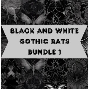 Black and White Gothic Bats Bundle 1