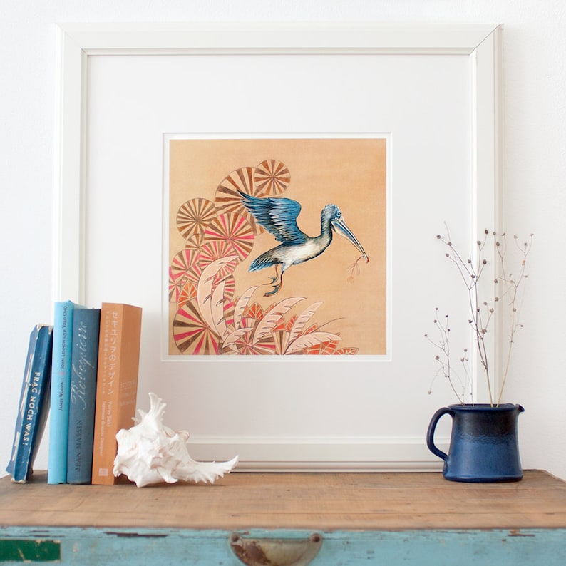 Pelican Poster Fine Art Print Pretty Illustration of Flying Etsy