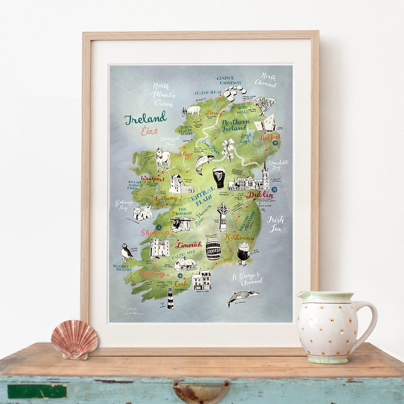 Large Print Ireland Map Ireland Poster Large Ireland Art Etsy UK