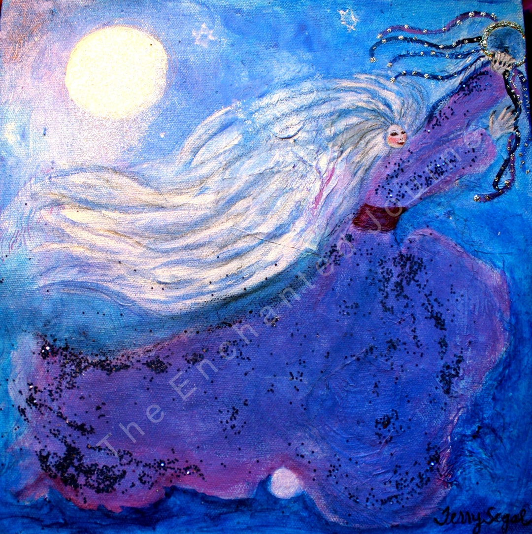 Miriam With Her Timbrel, Woman Dancing in Moonlight, With Tambourine, S