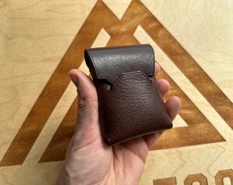 Stitchless Wallet, Minimalist Wallet, Card Holder, Leather Wallet, Unique Design, Brown Leather