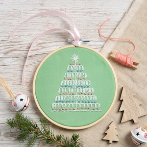 Embroidery Kit For Beginners Christmas Tree. Easy Christmas Crafts. DIY Embroidery Pattern By Wool Couture