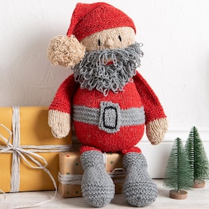 Santa Claus Knitting Kit. Intermediate Christmas Knitting. Santa Claus Knitting Pattern By Wool Couture