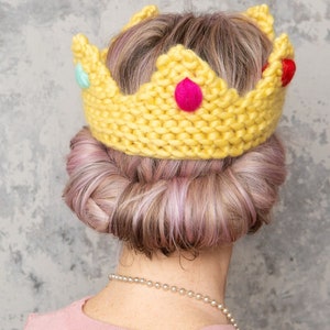 Crown Knitting Kit. Princess Queen Coronation Birthday Fancy Dress Pattern. Knit Queen King Crown Kit By Wool Couture