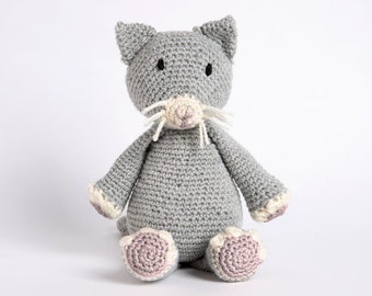 Animal Crochet Kit. Feline Crafting. Cat Crochet Intermediate Kit. Elsie The Kitten Crochet Pattern by Wool Couture