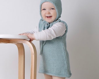 Kit de tricot de robe Baby Pinafore. Kit de tricot facile. Robe bébé Patron tricot par Laine Couture.