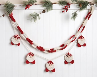 Christmas Gonk Garland and Paper Chain Knitting Kit | Easy Knitting Kit | Festive Pattern By Wool Couture