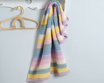Baby Blanket Crochet Kit. DIY Baby Blanket Kit. Shhhh Striped Crochet Blanket Pattern By Wool Couture. Beginner Craft Kit