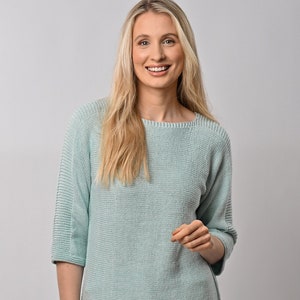 Cotton Jumper Knitting Kit | Spring Summer Knitwear | Easy Top Knit Pattern By Wool Couture