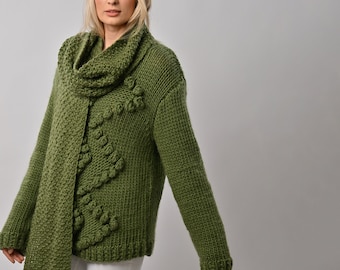 Boyfriend Seed Stitch Scarf Knitting Kit.  Boyfriend Chunky Scarf Knit Kit. Beginners knitting pattern by Wool Couture.