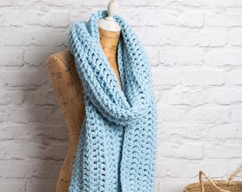 Kit de crochet pour écharpe pour débutants | Kit de crochet facile pour débutants | Echarpe au crochet, motif laine couture