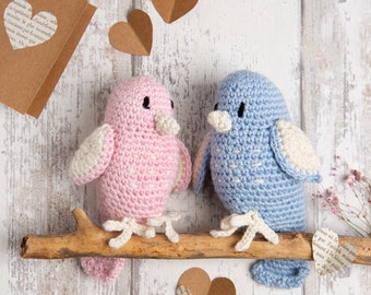 Kit de crochet Valentines Love Birds | Motif de crochet facile | Cadeau d’anniversaire de mariage | Amigurumi Par Wool Couture