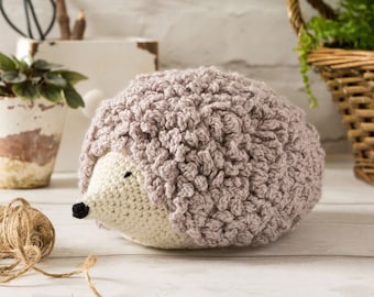 Crochet Kit - Henry the Hedgehog. Beautiful Amigurumi Kit. Easy Crochet Kit to make a Hedgehog. Presented in a Gift Box by Wool Couture.